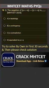 Mathematical Logic || MHTCET 2025 PYQs || 12th Mathematics #jeemain2026 #neet2026 #mhtcet2026