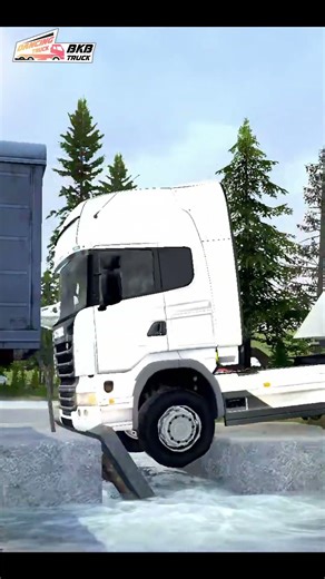 SPINTIRES : MUDRUNNERHOWO A6 DUMP TRUCK PULLING SCANIA TRUCK CROSSING DINOSAUR RIVER #trend