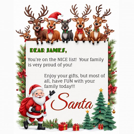 Printable Holiday Border: Festive Santa and Reindeer - Digital Clipart - Etsy UK