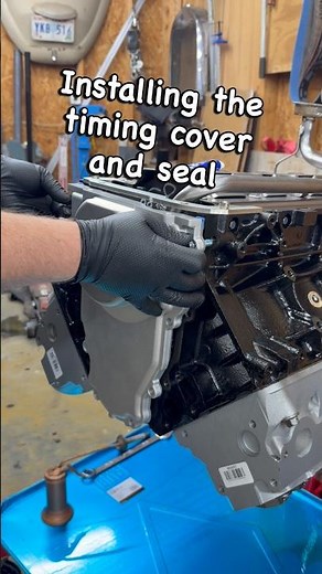 Installing timing cover and seal on an LS engine #engine #autorepair #mechanic
