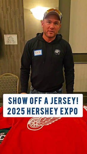 4.3K views · 40 reactions | Some great jerseys on display in Hershey  This past weekend, we attended the 2025 Hershey Game-Worn Jersey Expo and got an up-close look at some amazing pieces that were on display. Check out a few of the jerseys collectors were excited to talk about with us! #gameworn #hockey | MeiGray | Facebook