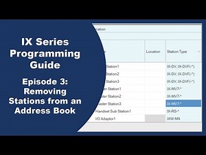 IX Series Programming Episode 3: Editing Address Book