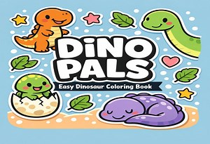 Dino Pals Printable Coloring Pages – 20 Friendly Dinosaur Line Art Designs - Etsy