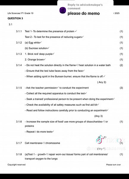 Grade 10 Life Sciences Study Resources and Memos