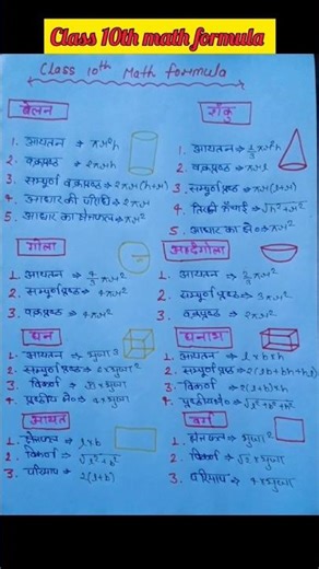 Up board class 10th math important formula#upboard #maths #class10