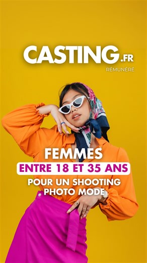 Alerte casting 🚨Tu veux poser pour une campagne mode ? Dans le cadre d’une campagne de communication pour des accessoires de mode, on recherche 2 modèles femmes âgées entre 18 et 35 ans pour un shooting photo 📸 Débutantes bienvenues 💰 Rémunéré 📍 Lieu : Paris 🗓️ Date : 15 août (4h l’après-midi) Ça t’intéresse ? Alors postule au plus vite sur Casting.fr ! Le lien est dans notre canal 🔗 👉 Et si ce n’est pas encore fait, abonne-toi et deviens membre VIP sur Casting.fr pour postuler à tous les