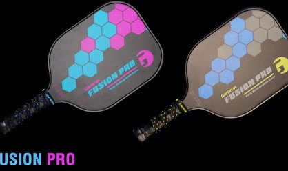 Gamma Sports Fusion Pro Pickleball Paddles Set of 2 with 3 Outdoor Pickleballs and Sling Bag - USA Pickleball Approved, Graphite Hitting Surface, Honeycomb Core - Ideal for Beginners