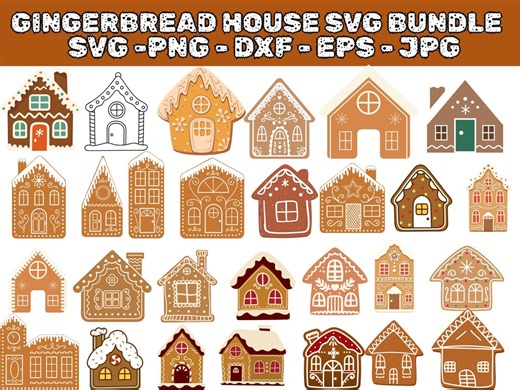 Gingerbread House SVG Clipart, Christmas Silhouette, Winter Holiday Paper Home, Cut Files, Instant Download - Etsy Canada