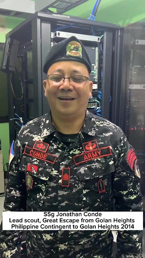 Sa bisperas ng 75th anniversary ng Scout Rangers, i feature ko si Ssg Jonathan Conde, ang lead scout ng Philippine Contingent to Golan Heights, United Nations in 2014. Si Master Conde ang nag recon mag isa ng 7 kilometers na dadaanan nila. Pagbalik niya sa tropa, naitawid niya to safety lahat ng 55 members ng UN peacekeeping company nila. Ito ang big news nuong 2014 dahil hindi sumurrender ang Pilipino. Instead, umeskapo sila kahit ano ang panganib. Abangan ang full feature kay SSg Jonathan Cond