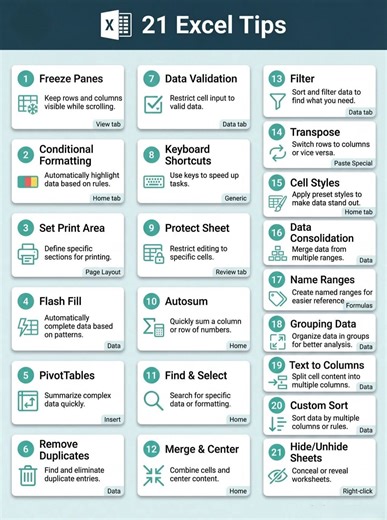 21 Excel Tips Comment APP for more free tips . #DSE #civil #steel #Concrete #cement #construction #civilengineering #contractor #building #architecture #TBT #loading #design #edit #educacion #quality #happy #electrical #electrician #home #House #power #knowledge #knowledgeispower #rockstar #roadtrip #DidYouKnow #Excel #exceltips | DSE