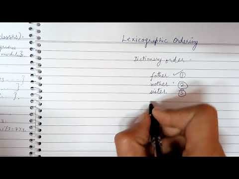 what is lexicographic ordering