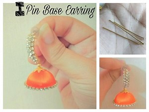 How to make I Pin base | earring jhumka at home - Tutorial