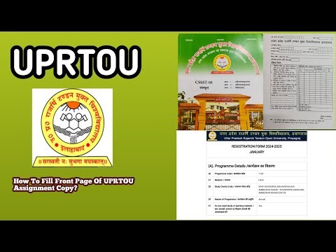 How To fill Front Page Of UPRTOU Assignment Copy? UPRTOU Assignment Copy ka cover kaise fill kre?