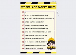 Workplace Safety Rules Poster, Printable Workplace Safety Guidelines, Safety Rules and Guidelines Poster, Safety Poster, Canva Template - Etsy