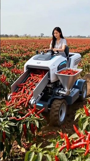 Advanced Smart Chili Harvesting Machine in Action #shorts #agriculture #automobile #agrifuture