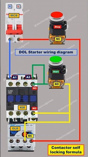 Contactor Holding Circuit | DOL Starter Full Wiring