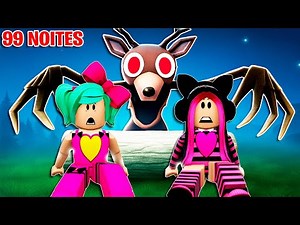 WE SURVIVED 99 NIGHTS IN THE WOODS on ROBLOX