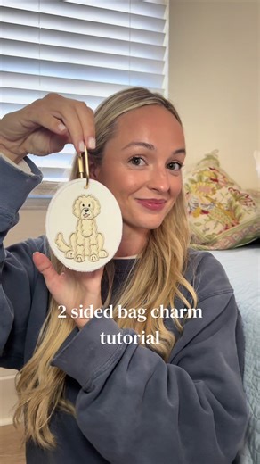 Double Sided Embroidered Bag Charm Tutorial