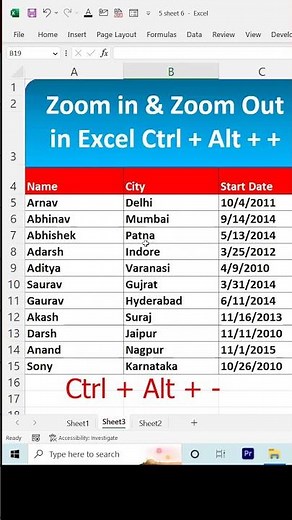 Excel Zoom in & Zoom Out Shortcut 🔥|#excel #exceltutorial #shorts #microsoftexcel #excel shorts