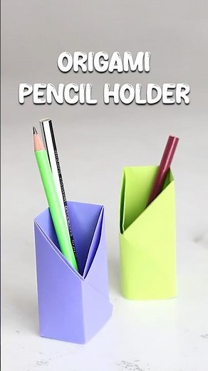 Origami Pencil Holder ✏️ | DIY Paper Pen Stand | Easy Desk Organizer #Shorts