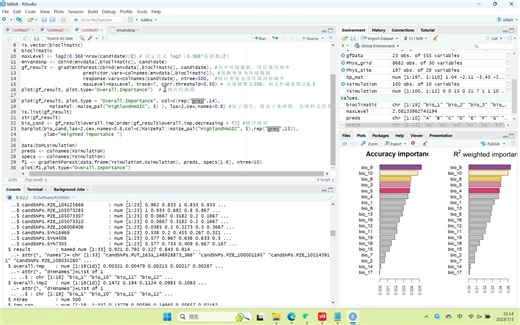 利用R包gradientForest进行梯度森林分析，分析对等位基因频率影响最大的环境变量（非线性模型）