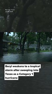 2.2K views · 181 reactions | Hurricane Beryl has been downgraded to a tropical storm after sweeping into Texas as a Category 1 storm with heavy rains and powerful winds. The hurricane knocked out power to 1.5 million homes and businesses as fast-rising waters caused street flooding and prompted rescues. Beryl strengthened and became a hurricane again late Sunday. ✍️ Associated Press #texas #gulfcoast #flooding #weather #hurricane | Lonestarlive.com | Facebook