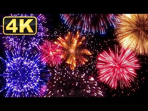 4K Amazing Fireworks Show with Sound! Best Fireworks Show Ever! Relaxation Time!