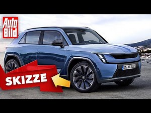 Skoda E-SUV (2025) | So könnte Skodas neues Mini-E-SUV kommen | Skizze