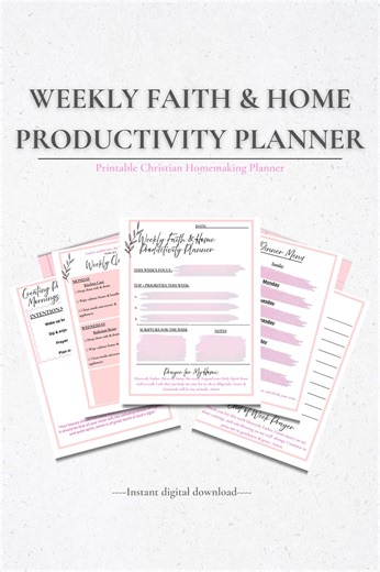 Weekly Faith & Home Productivity Planner | Christian Homemaker Guide (PDF Download) - Etsy