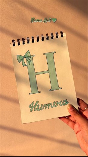 Beautiful Name Art for Humera 💚 | Aesthetic Letter H Design ‪@MuskanKhatun-s8o8x‬ #art #diy
