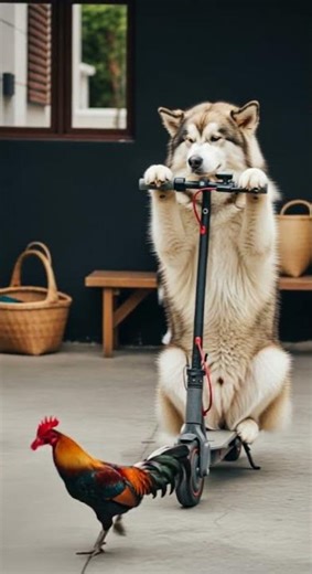 Dog chases chicken by car🐕🚗, chicken lays egg Unexpected farmyard chase