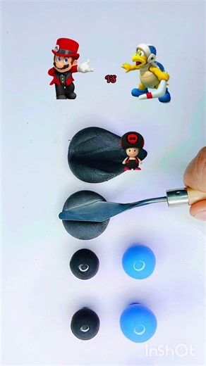 Super Mario Color Mixing 🖤 + 💙 #sorts #satisfying #nintendo #supermario #fyr #drawing