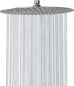 NearMoon Rain Shower Head, Ultra-Thin Design-Pressure Boosting, Awesome Some Experience, High Flow Stainless Steel Rainfall Head (12 Inch, Brushed Nickel)