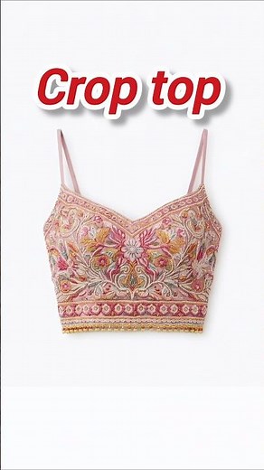 Party Wear Crop Top for Women Designer Embroidered Ethnic Crop Top Wedding Festive Wear 2026#shorts