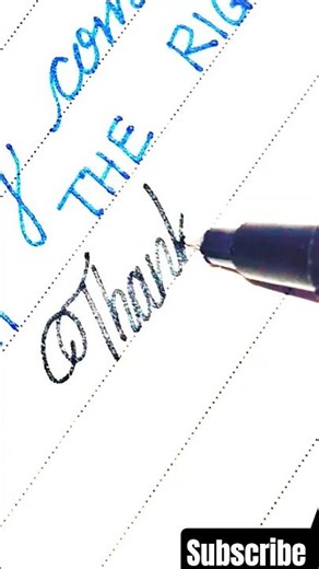 How to write"Thank you"Handwriting ✍️ | Beautiful & Clean Writing #shorts #handwriting #cursive