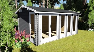 Garden Office Log Cabin MoonPro 4.8m x 3m (40mm) - AL Timber