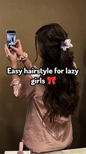 Easy hairstyle for lazy girls🎀|| #aesthetic #hairstyle #glowup #viral #trending #shorts #ytshorts