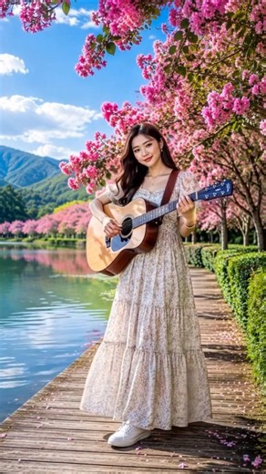 🌸 媽媽歌星｜花街の母｜小花紫薇湖畔吉他