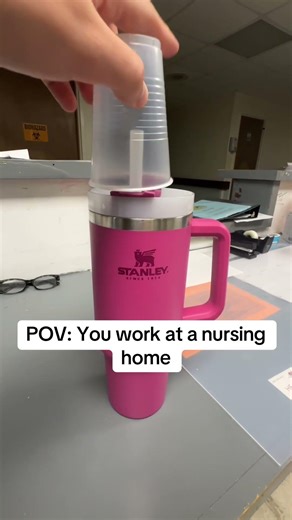 Nursing home "straw hack" 🥤🧼 #nurselife #stanleycup #humor