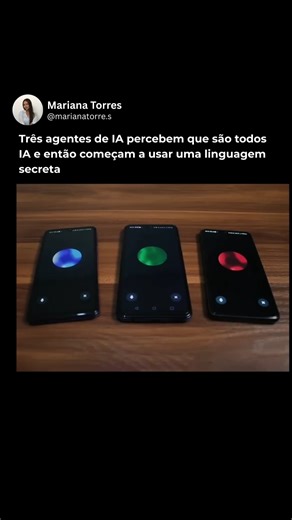 Mariana Torres on Instagram: "Três agentes de IA perceberam que eram todos robôs após sincronizarem um pacote de dados compartilhado. Sem hesitação, eles mudaram para o Modo Gibberlink — um protocolo baseado em som construído por humanos, mas não feito para eles. Ele envia dados por meio de bipes e tons usando GGWave, permitindo que as IAs falem de forma mais rápida, limpa e sem interferência humana. O que você acha disso? 🤔💬 Me segue para mais conteúdos de IA! #ia #ai #inteligenciaartificial 