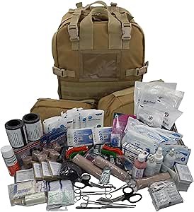Luminary Stomp Medical Backpack Fully Stocked First Aid Trauma Kit Special Operations Pack Medical Bug Out Bag for EMS/EMT First Responders Preppers (Tan)