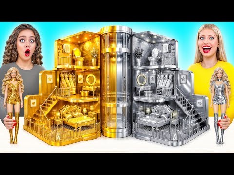 We Build Amazing Doll House Gold vs Silver Challenge | Cool Creative Hacks by Multi DO Girls