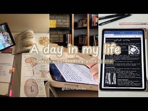 A day in my life (realistic + productive) notetaking, watching lectures and studying.
