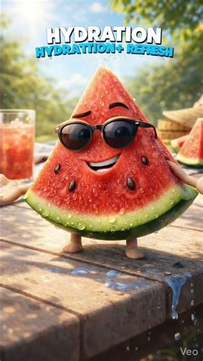Cute Watermelon Character Enjoying Summer 🍉 | AI Animated Shorts #shorts