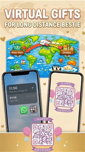 Miles apart but still making hearts smile 💌Send a little magic, a virtual gift through QR surprises✨