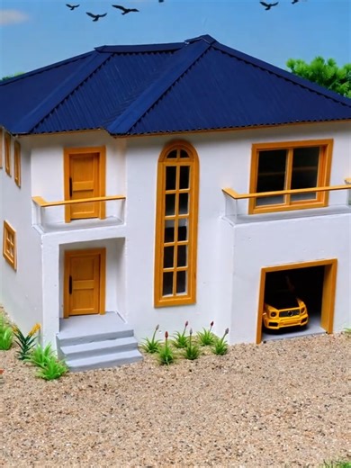 Luxurious 2-Story Mini Villa with Balcony Modern Civil Architecture 🏠🏡🏚️🏘️ #TinyHouse #miniature #diyhouse #minibricks #dreamhouse