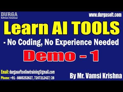 LEARN AI TOOLS - NO CODING, NO EXPERIENCE NEEDED tutorials || Demo - 1 || by Mr. Vamsi Krishna