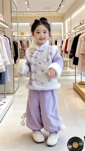 2025 Winter Cozy Girls' Fleece & Cotton New Year Outfit - Chinese Style Trendsetter