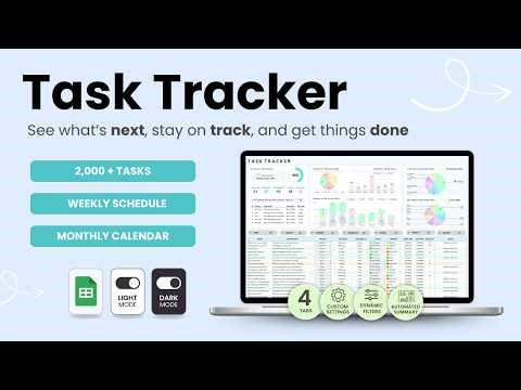 Simple Task Tracker Google Sheets Video Tutorial