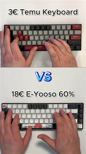 3€ Temu Keyboard vs 18€ E Yooso 60% Keyboard: Budget Showdown—Which One Wins?